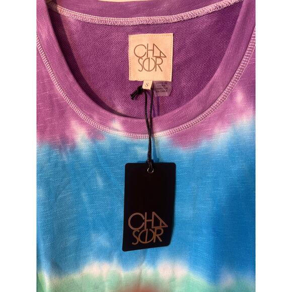 new nwt Chaser szS Small rainbow multi ombre dress tunic colorful summer crew - Picture 2 of 5